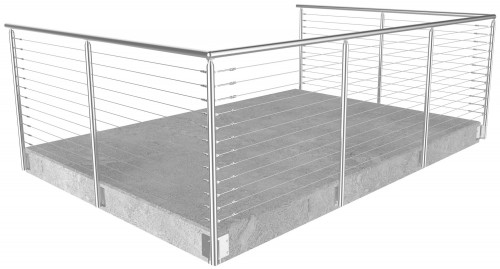 cable railing miami round side mounted 42 in